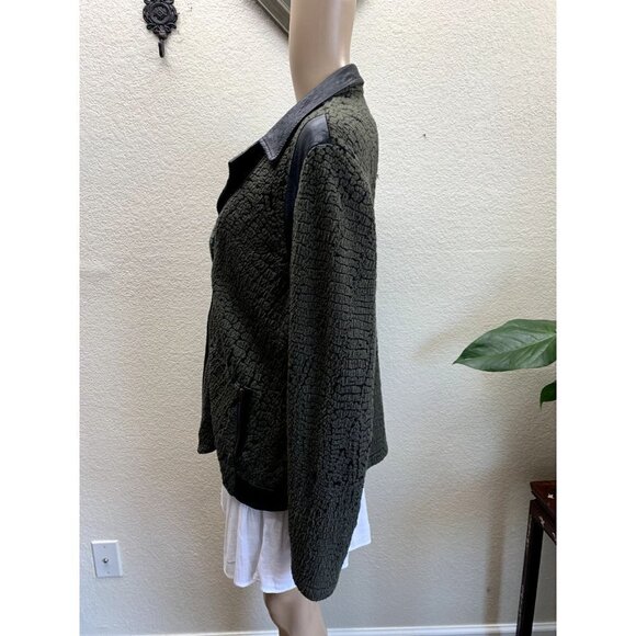 Aldo Martins Lamb Leather Stretch Fabric Zip Jacket 16 - Picture 4 of 8